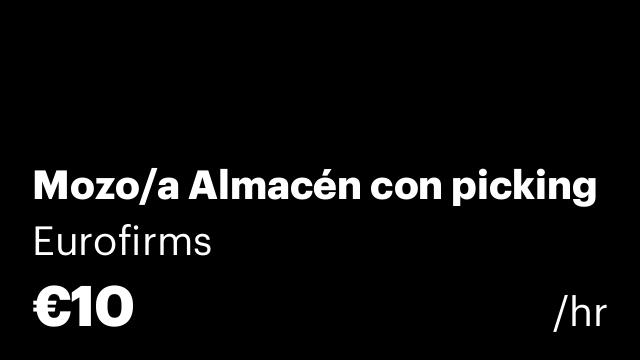 Mozo/a Almacén con picking