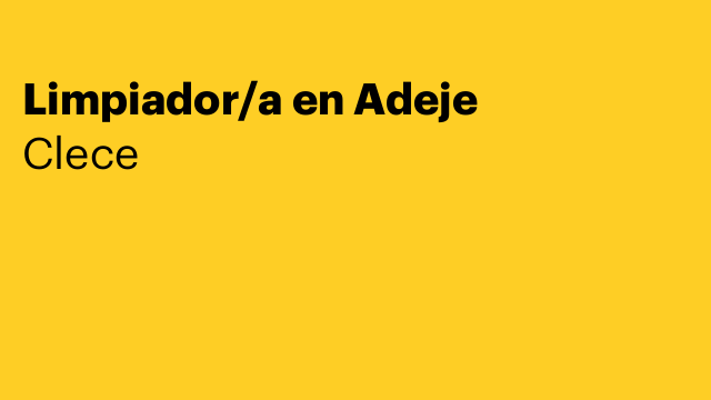 Limpiador/a en Adeje
