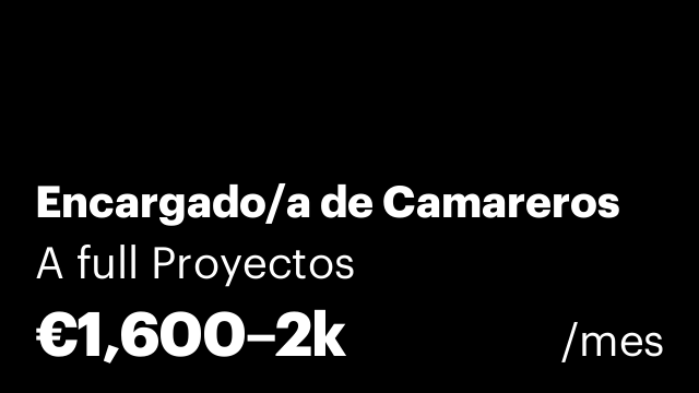Encargado/a de Camareros