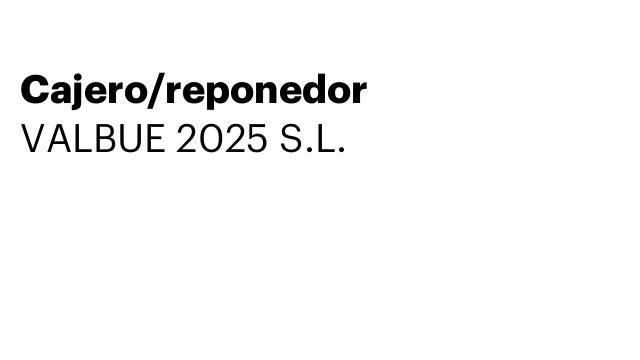 Cajero/reponedor