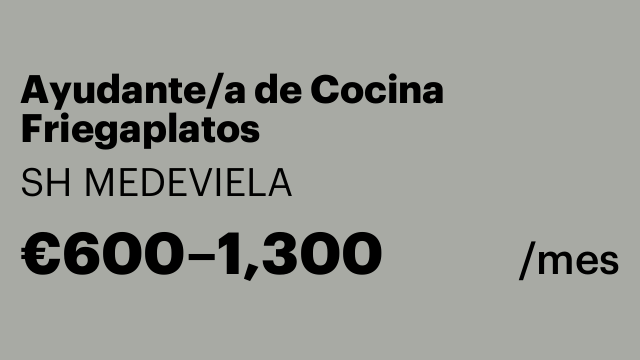 Ayudante/a de Cocina Friegaplatos