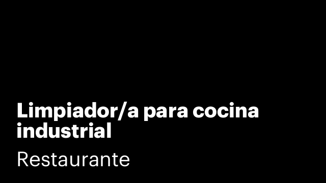 Limpiador/a para cocina industrial
