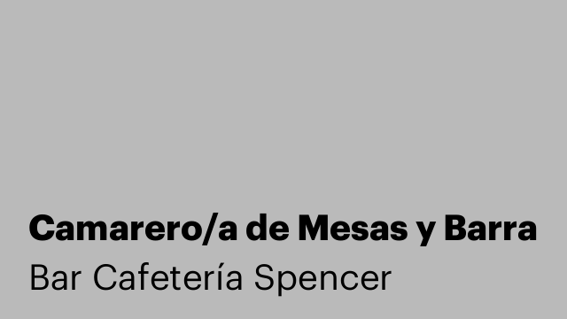Camarero/a de Mesas y Barra