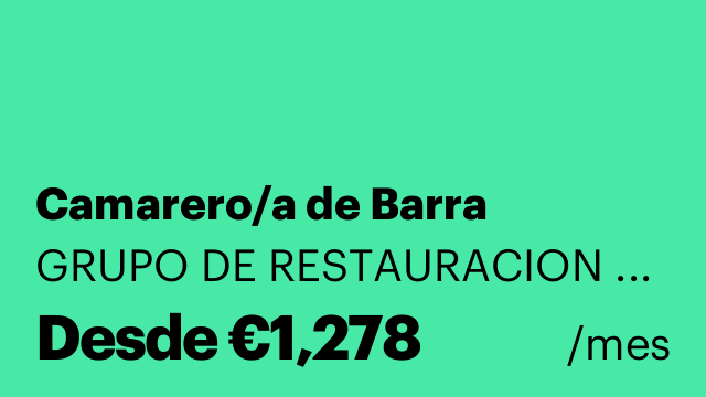 Camarero/a de Barra
