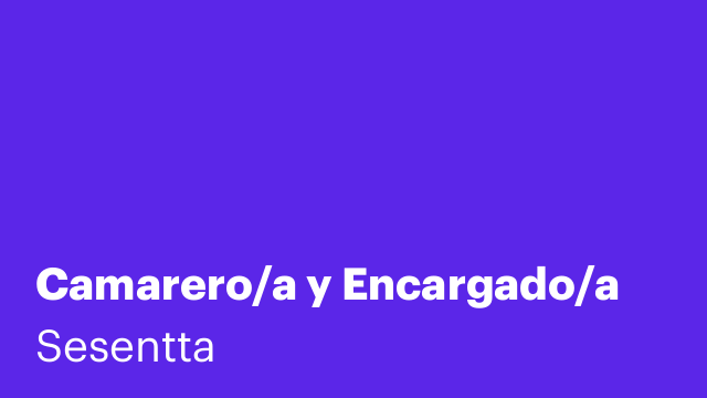 Camarero/a y Encargado/a