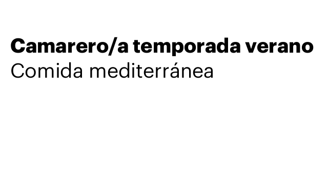 Camarero/a temporada verano