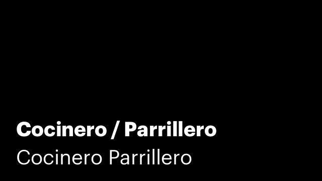 Cocinero / Parrillero