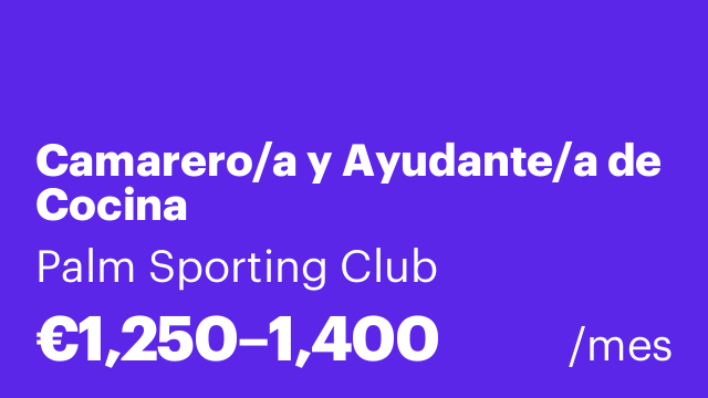 Camarero/a y Ayudante/a de Cocina