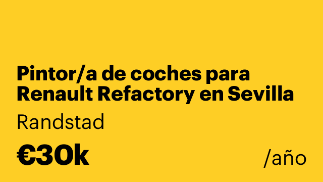 Pintor/a de coches para Renault Refactory en Sevilla