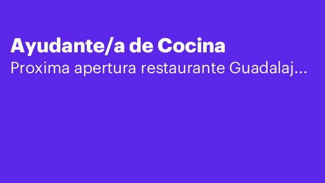 Ayudante/a de Cocina