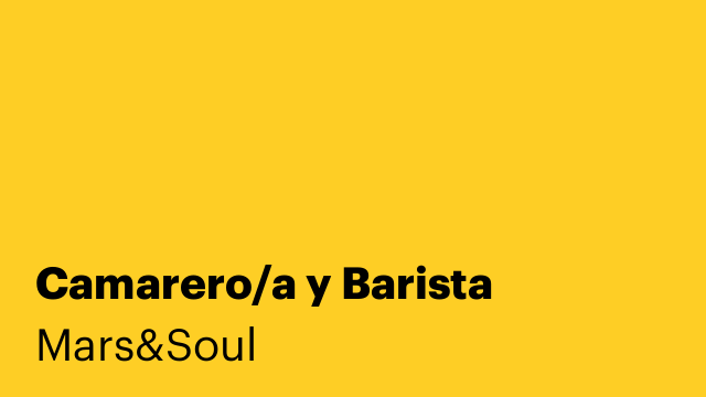 Camarero/a y Barista