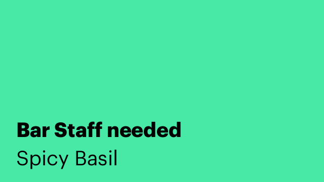 Bar Staff needed