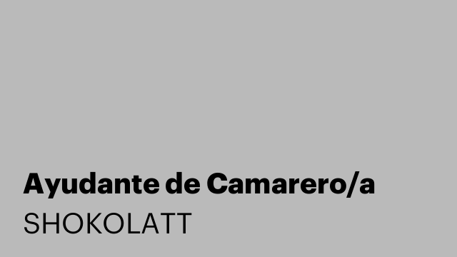 Ayudante de Camarero/a