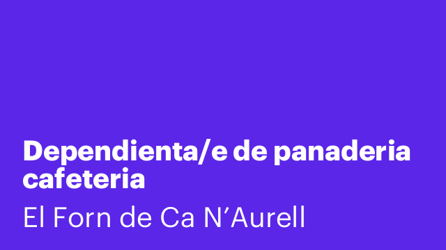Dependienta/e de panaderia cafeteria