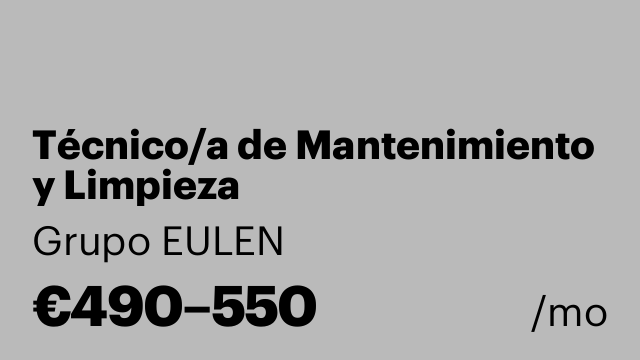 Técnico/a de Mantenimiento y Limpieza
