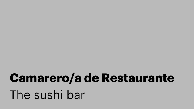 Camarero/a de Restaurante