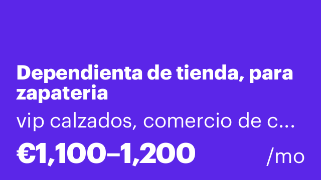 Dependienta de tienda, para zapateria