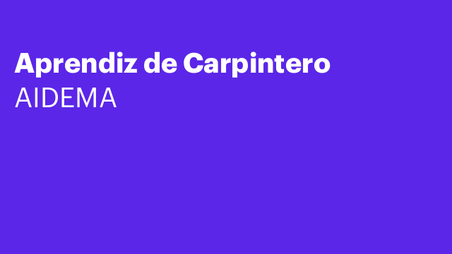 Aprendiz de Carpintero