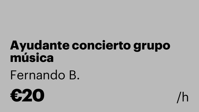 Ayudante concierto grupo música