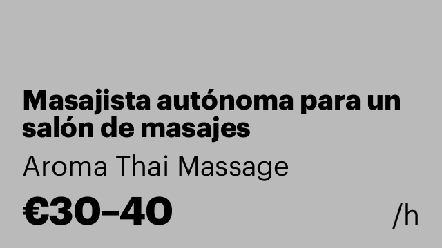 Masajista autónoma para un salón de masajes