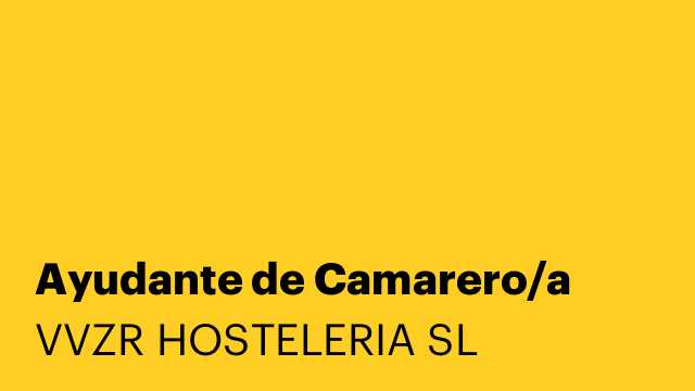 Ayudante de Camarero/a