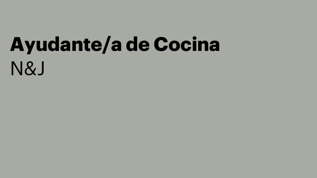 Ayudante/a de Cocina