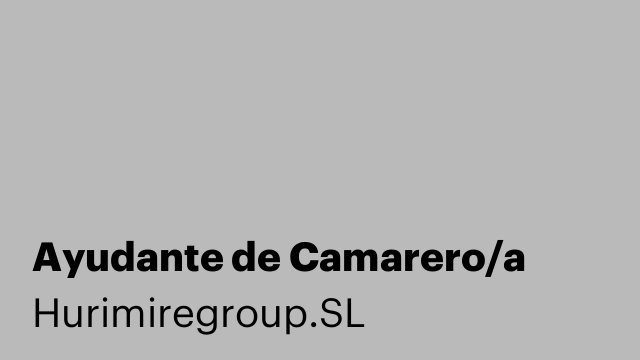 Ayudante de Camarero/a