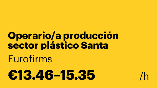 Operario/a producción sector plástico Santa Margarida i els Monjos