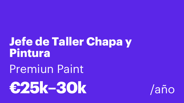 Jefe de Taller Chapa y Pintura