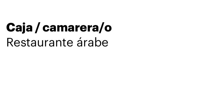 Caja / camarera/o