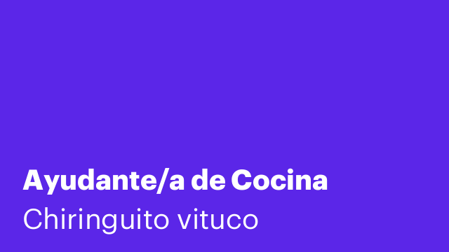 Ayudante/a de Cocina