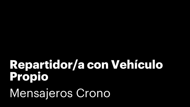 Repartidor/a con Vehículo Propio