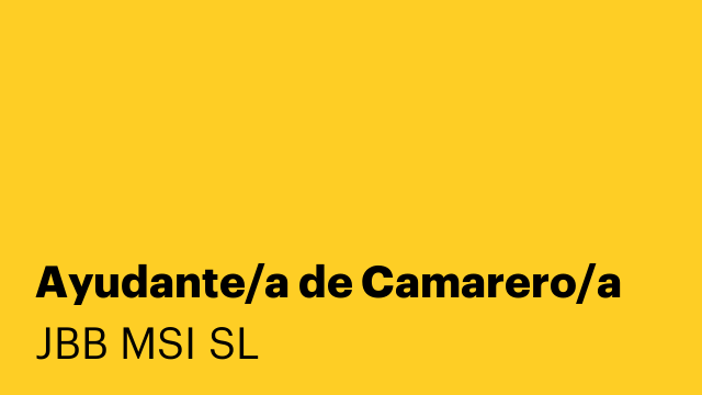 Ayudante/a de Camarero/a