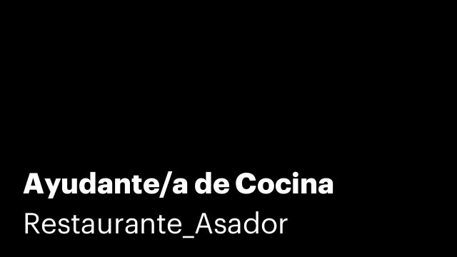 Ayudante/a de Cocina