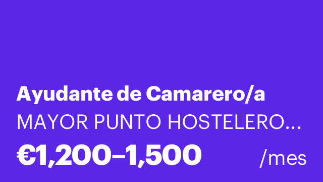 Ayudante de Camarero/a