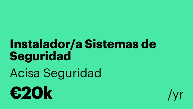 Instalador/a Sistemas de Seguridad