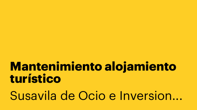 Mantenimiento alojamiento turístico