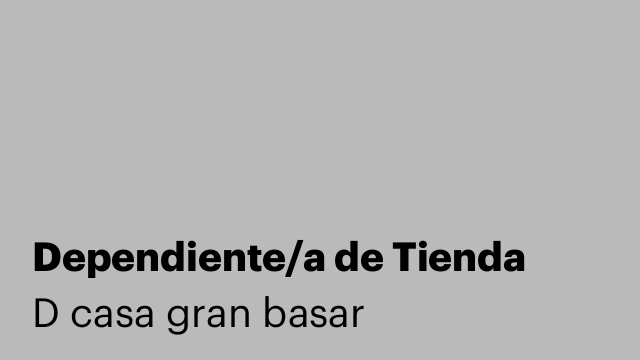 Dependiente/a de Tienda