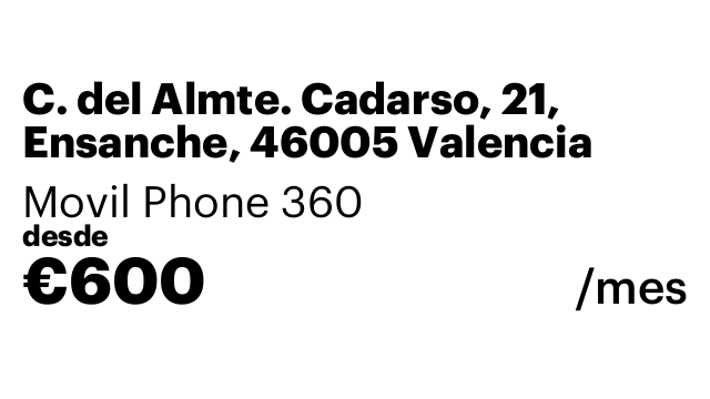 C. del Almte. Cadarso, 21, Ensanche, 46005 Valencia
