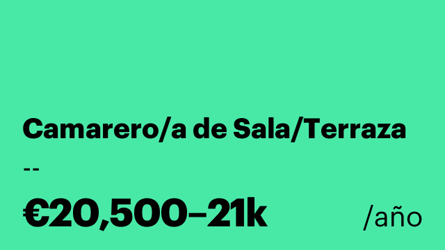 Camarero/a de Sala/Terraza