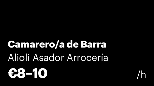 Camarero/a de Barra