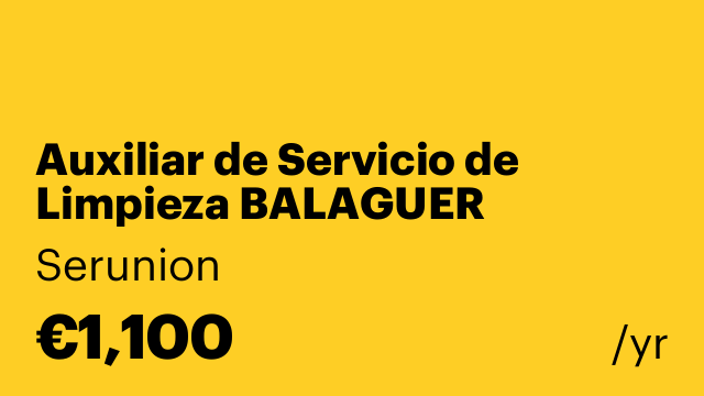 Auxiliar de Servicio de Limpieza BALAGUER [SLMDC]
