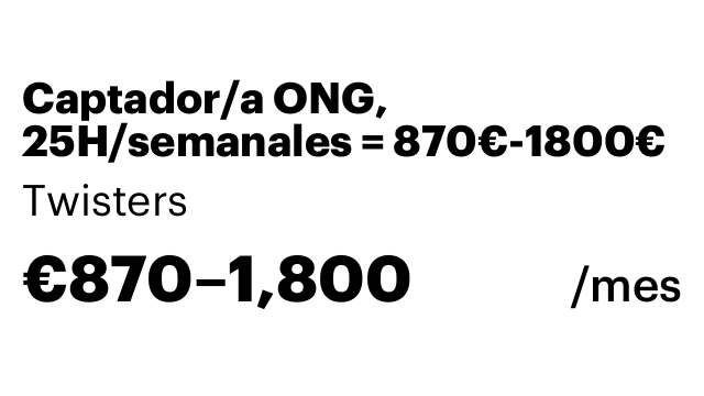 Captador/a ONG, 25H/semanales = 870€-1800€