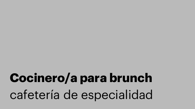 Cocinero/a para brunch
