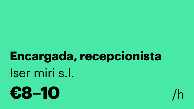 Encargada, recepcionista