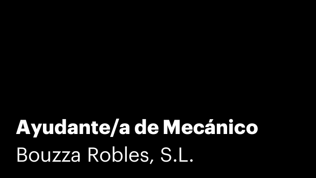 Ayudante/a de Mecánico