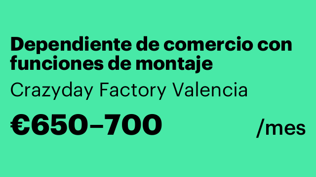 Dependiente de comercio con funciones de montaje