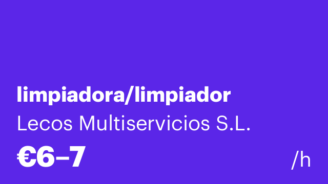 limpiadora/limpiador
