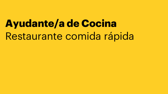 Ayudante/a de Cocina