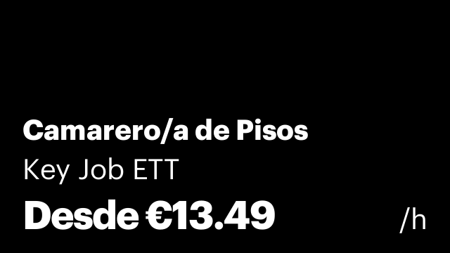 Camarero/a de Pisos